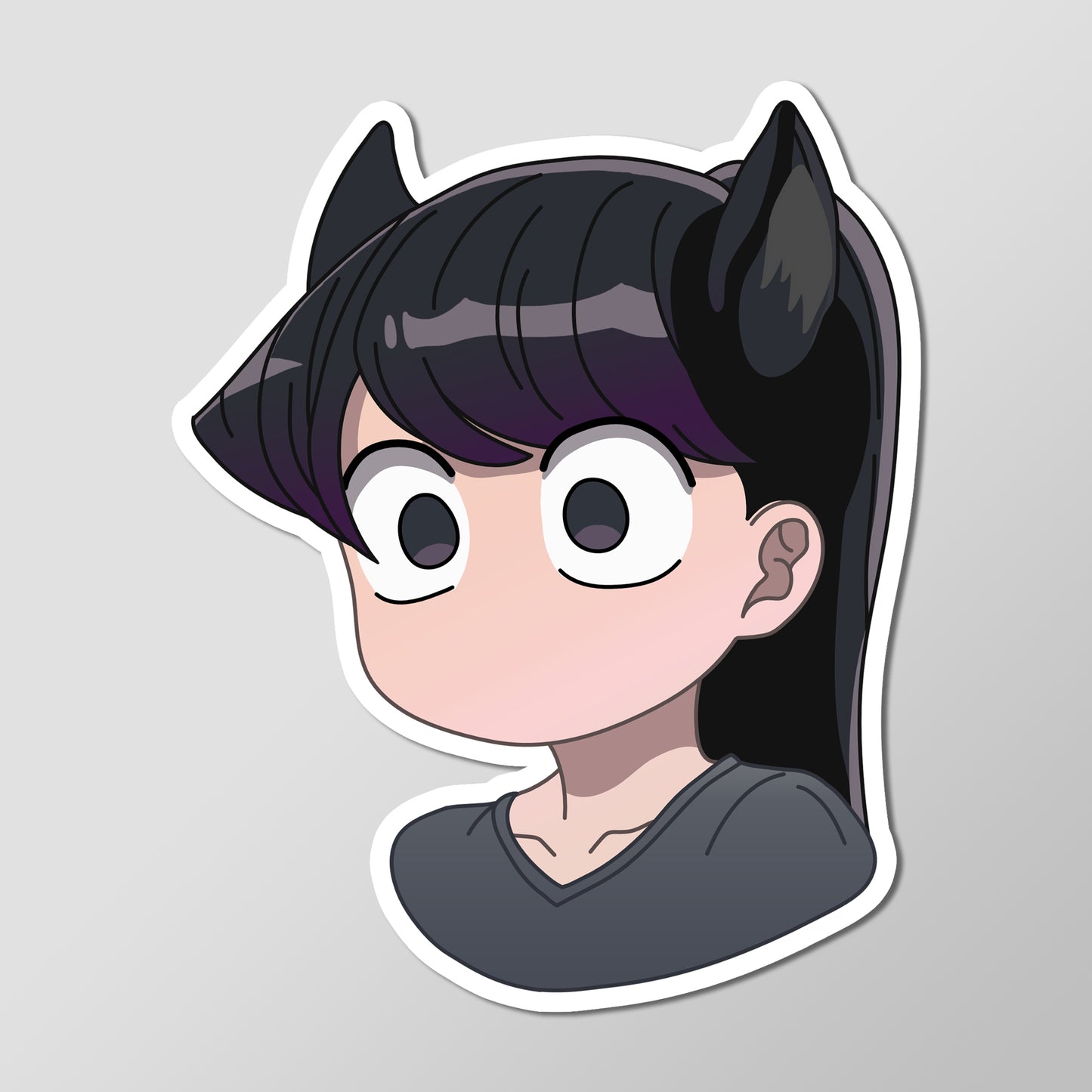 Komi Can't Communicate Anime, Komi-San with Cat Ears Anime Vinyl Decal Die Cut Sticker