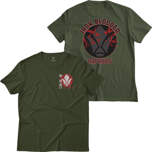 Gundam Iron Blooded Orphans Anime Tekkadan Logo and Barbatos Graphic Tee