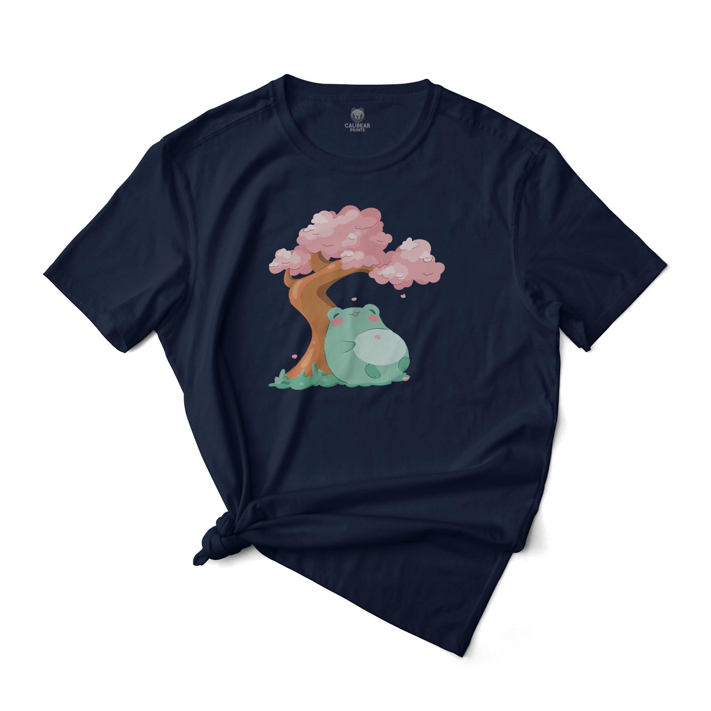 Cute Frog Relaxing Under The Sakura Tree Graphic Tee