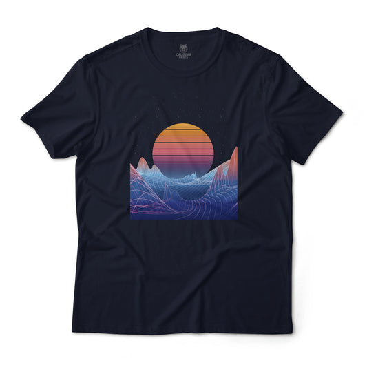 Sunset Vaporwave Synthwave Retro Electronic Style Graphic Tee