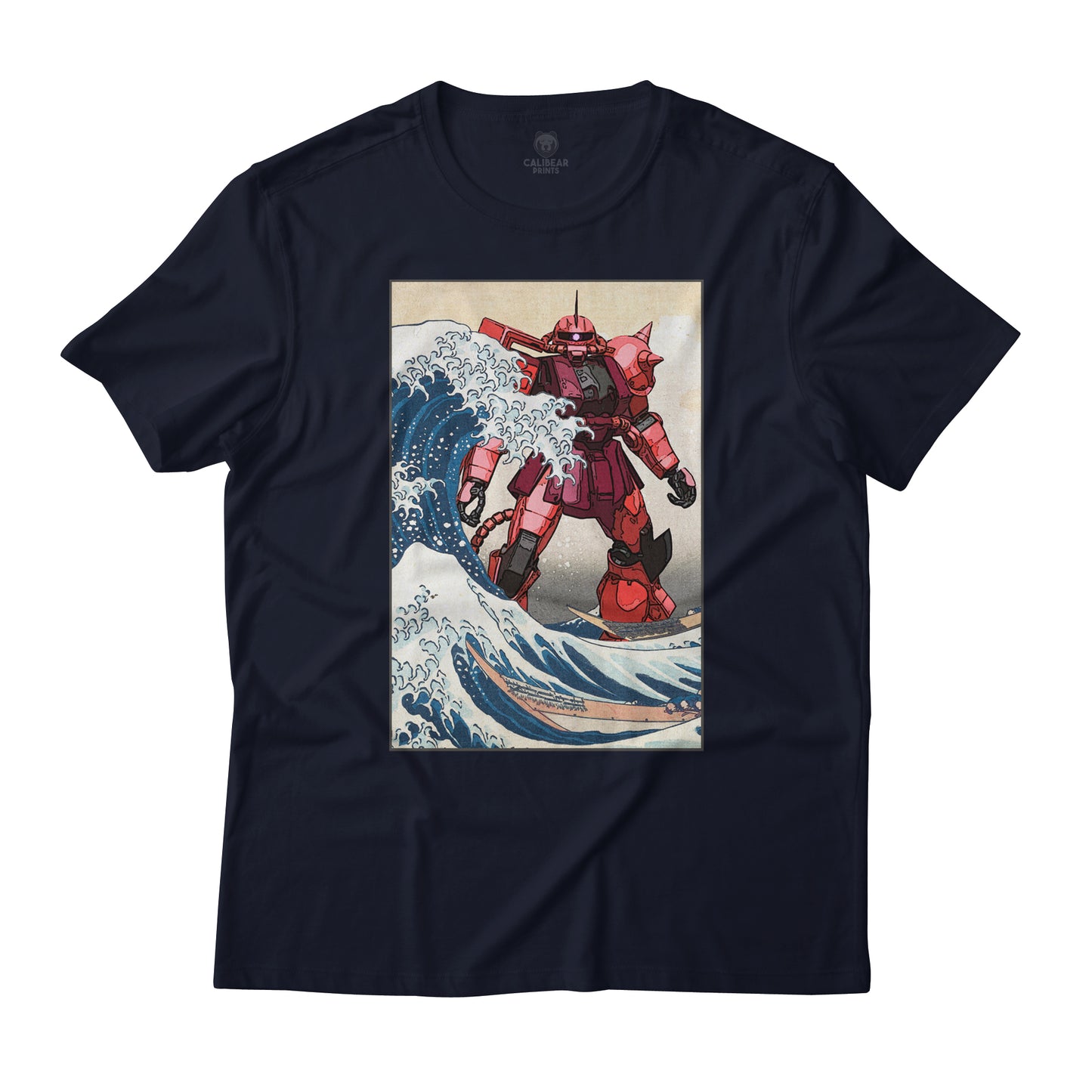 MS-06S Char's Zaku II Mobile Suit Gundam in the Great Wave Off Kanagawa Anime T-Shirt