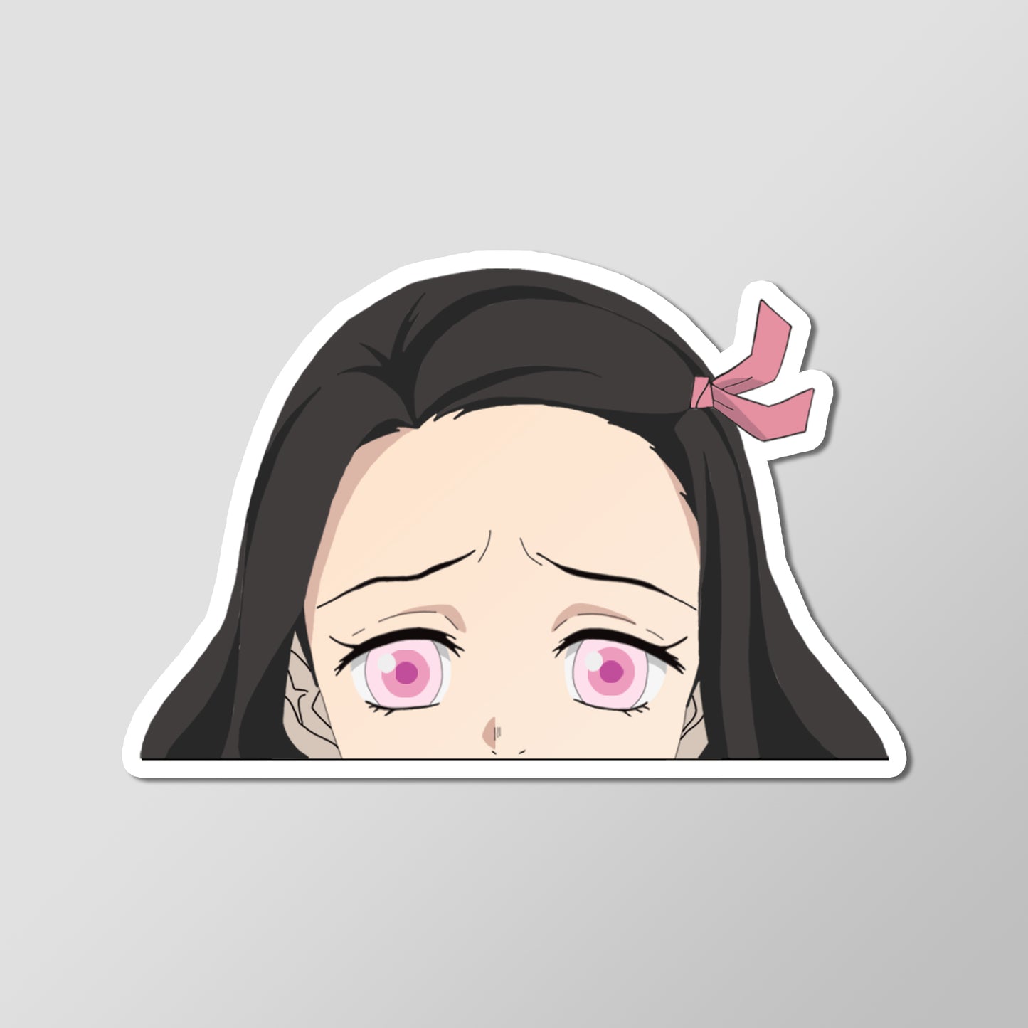 Demon Slayer Nezuko Peeking Anime Vinyl Decal Die Cut Sticker