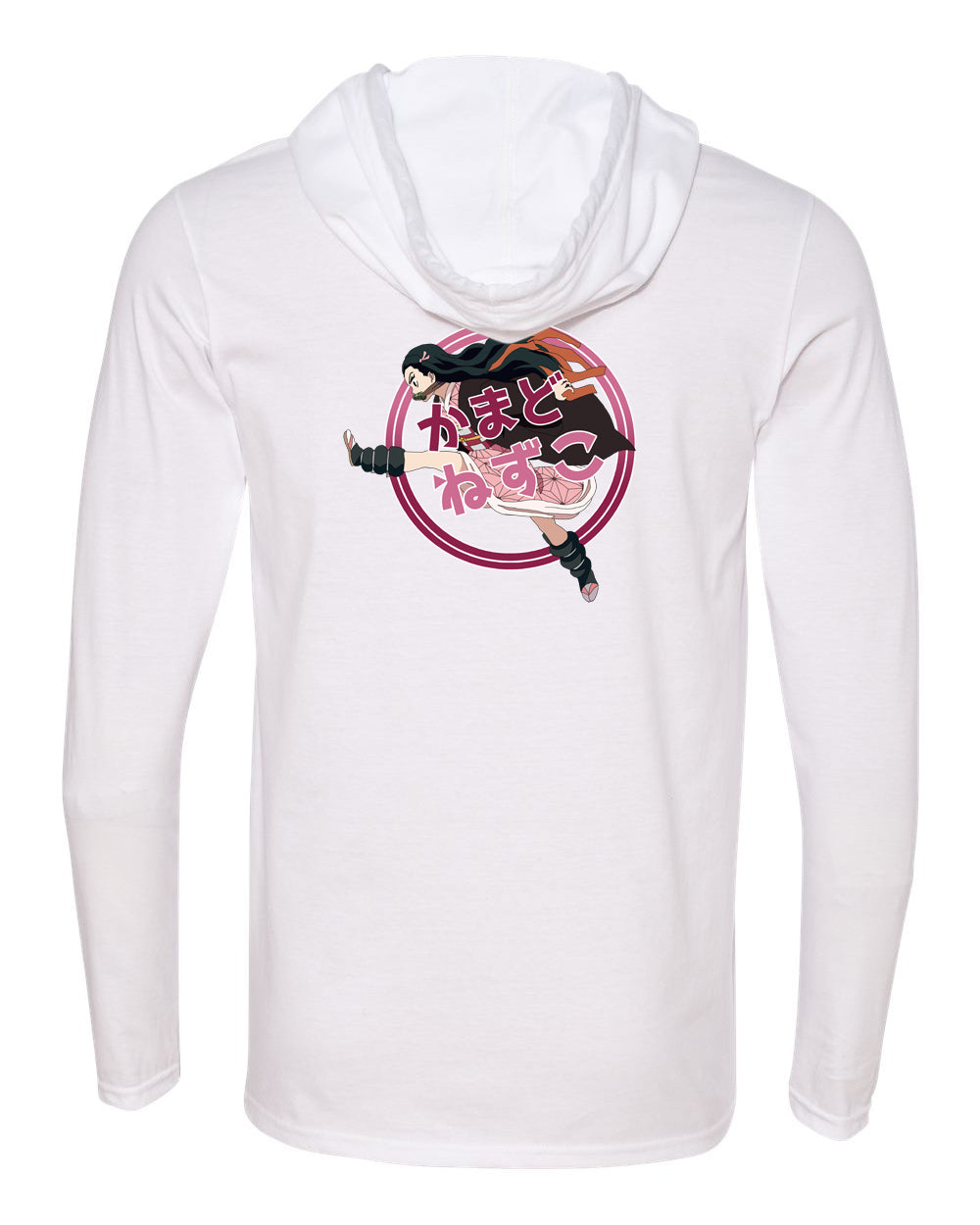 Kimetsu no Yaiba: Demon Slayer Chibi Running Nezuko Pocket Hooded Long Sleeve Shirt