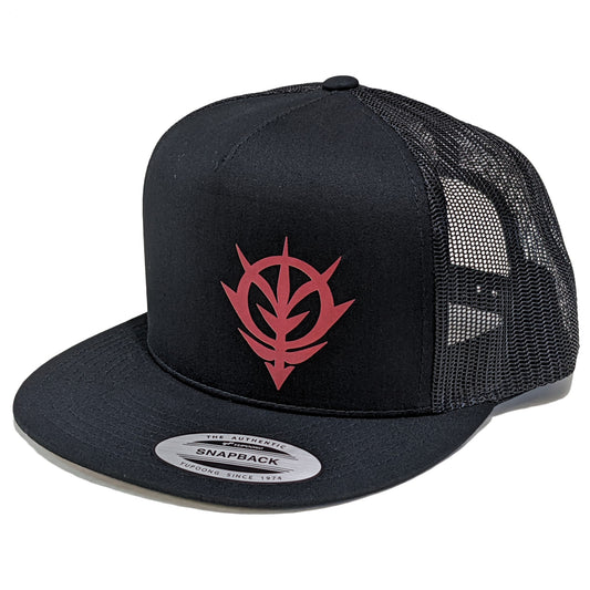 Zeon Logo Symbol Mobile Suit Gundam Anime Cap Flat Bill Trucker Hat