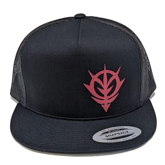 Zeon Logo Symbol Mobile Suit Gundam Anime Cap Flat Bill Trucker Hat